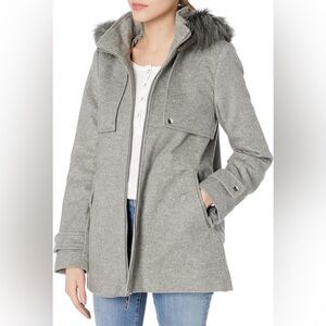 NWT Kenzie Short Duffle Coat with Faux Fur Trimmed Hood Womens Size S